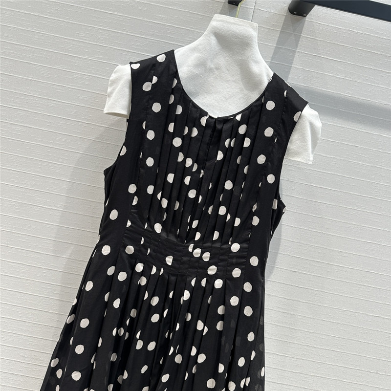 Vanitoo polka dot print silk-cotton dress replica clothes