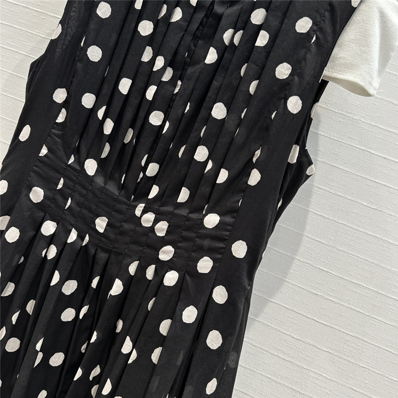 Vanitoo polka dot print silk-cotton dress replica clothes
