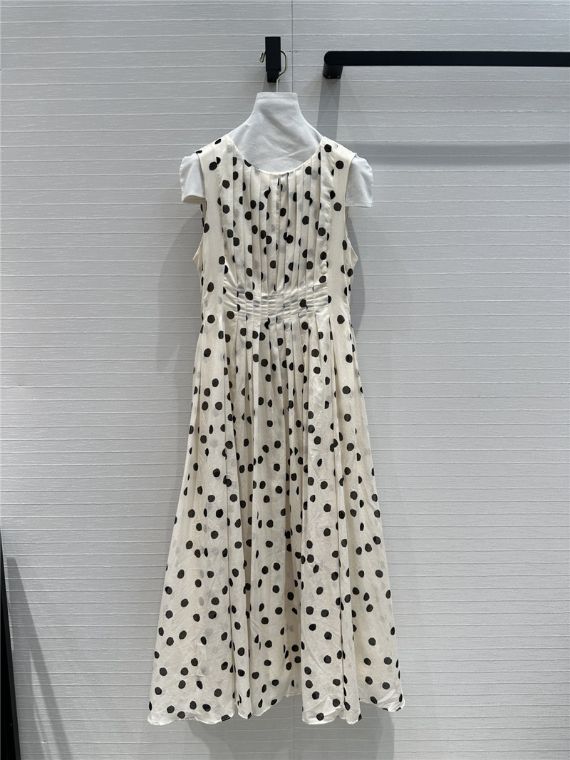 Vanitoo polka dot print silk-cotton dress replica clothes
