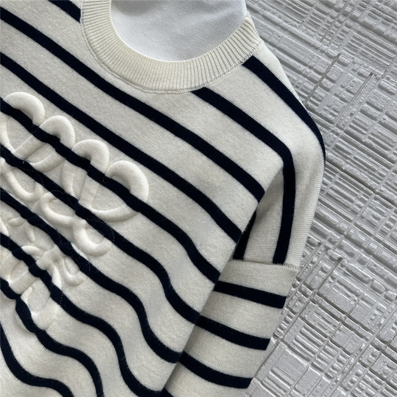 L0ew* 3d embossed logo intarsia striped sweater replica clothing