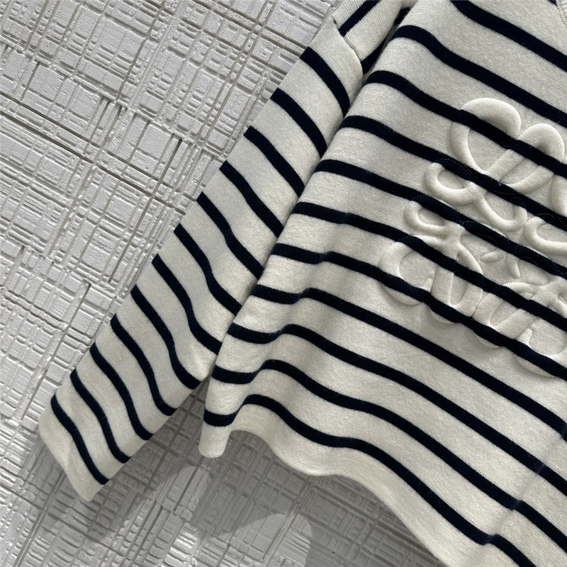 L0ew* 3d embossed logo intarsia striped sweater replica clothing