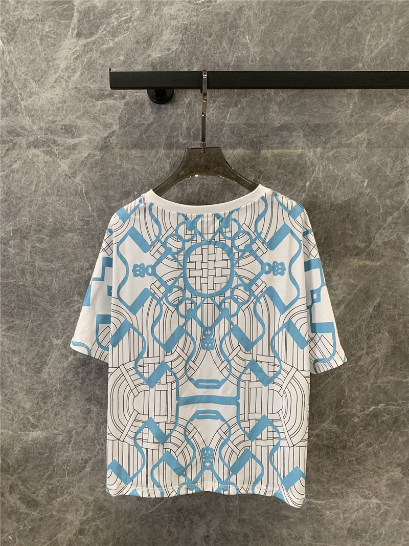 H**me5 geometric print v-neck short-sleeved t-shirt replicas clothes