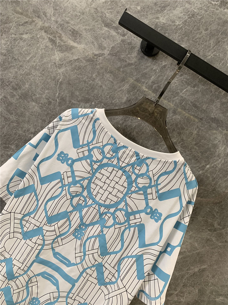 H**me5 geometric print v-neck short-sleeved t-shirt replicas clothes