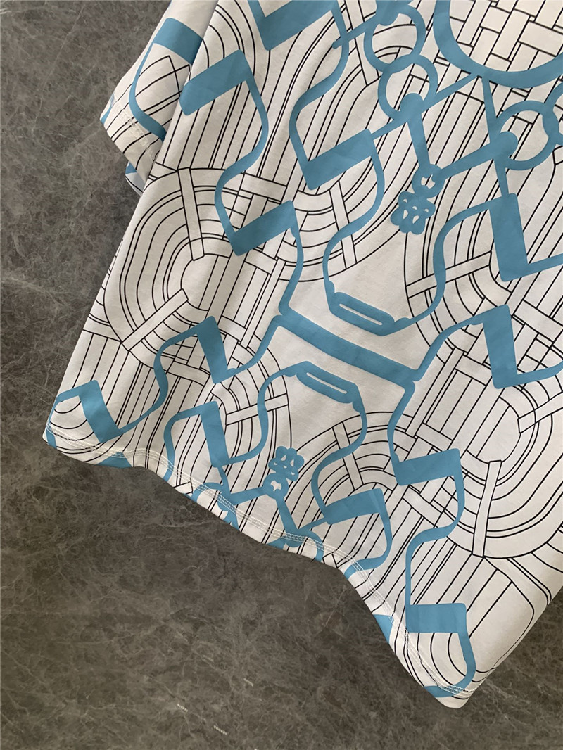 H**me5 geometric print v-neck short-sleeved t-shirt replicas clothes