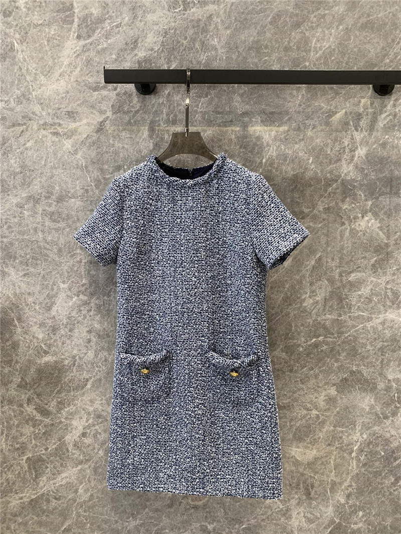 Va1e*ntin0 tweed short sleeve dress replica d&g clothing