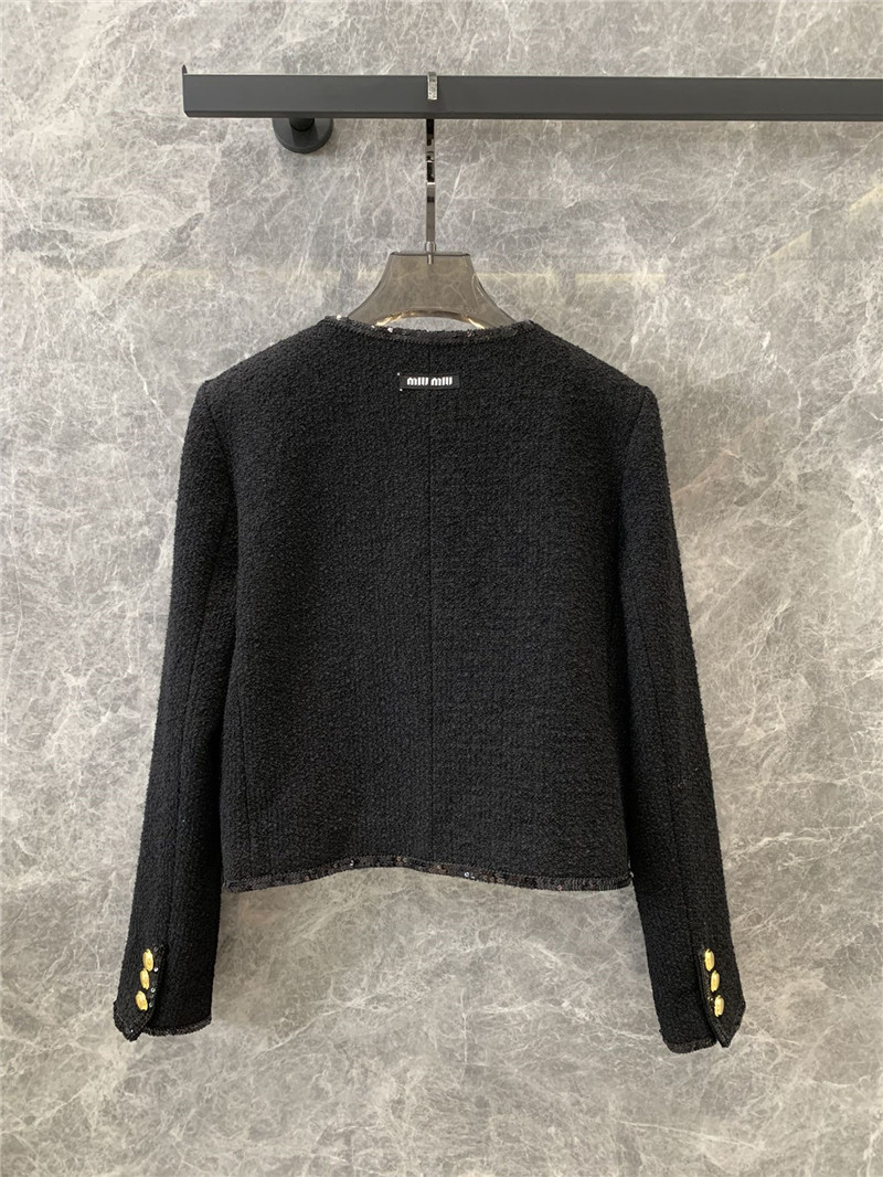 M1um1u single breasted tweed coat replica designer clothes