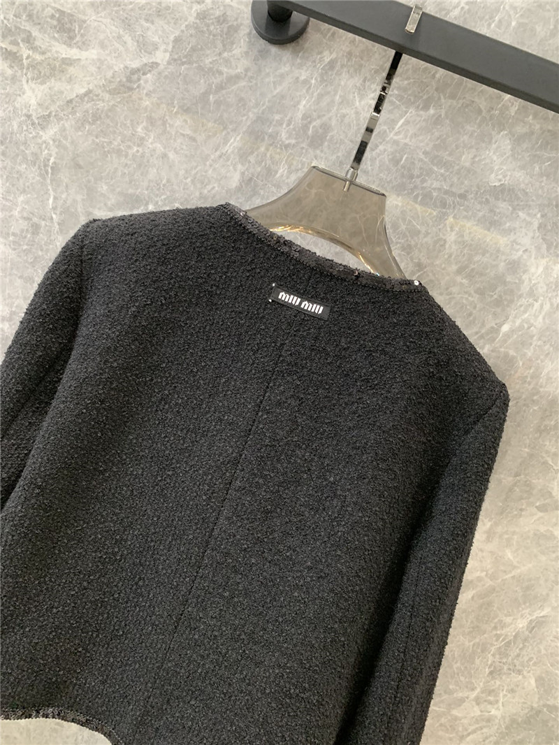 M1um1u single breasted tweed coat replica designer clothes