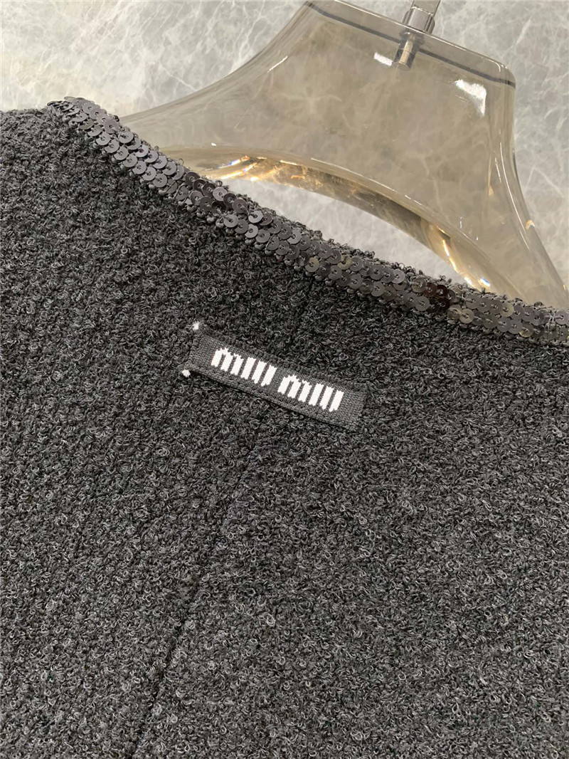 M1um1u single breasted tweed coat replica designer clothes