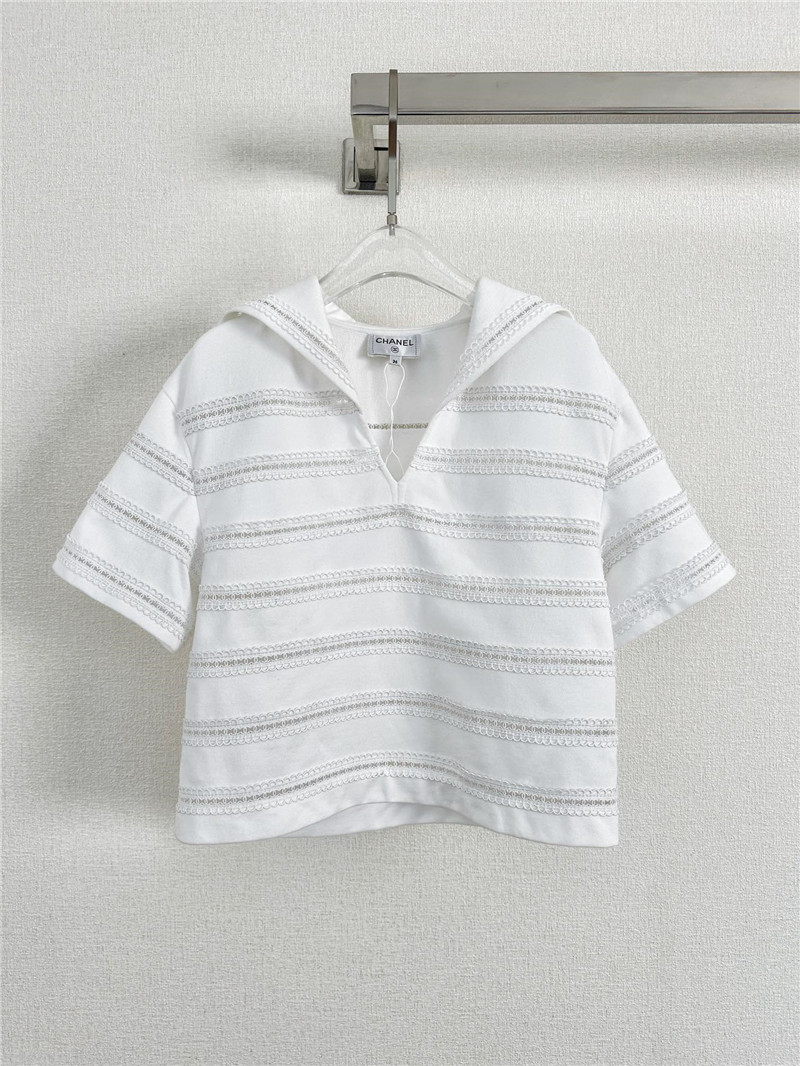 Ch**el lace striped top replica d&g clothing
