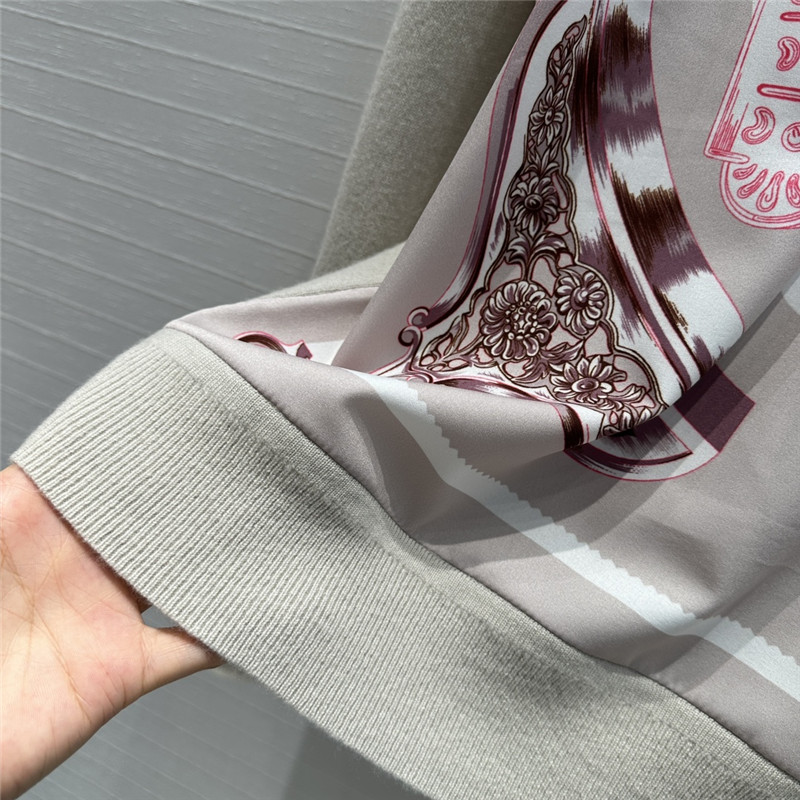 H**me5 saddle print pattern patchwork knitted top replica clothes