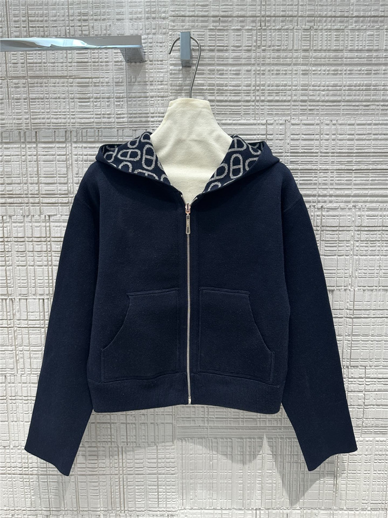 H**me5 pig nose monogram zipper cashmere coat replica clothes