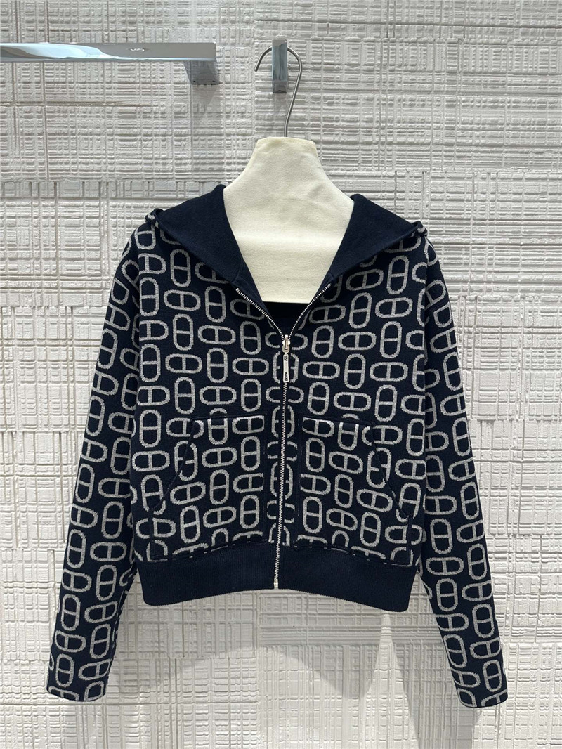 H**me5 pig nose monogram zipper cashmere coat replica clothes