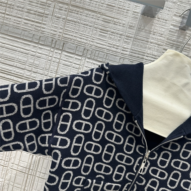 H**me5 pig nose monogram zipper cashmere coat replica clothes