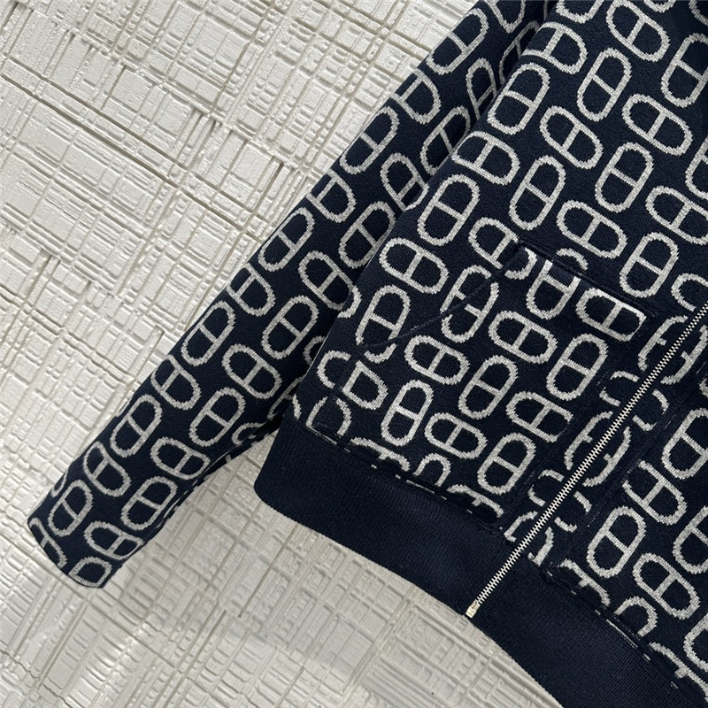 H**me5 pig nose monogram zipper cashmere coat replica clothes