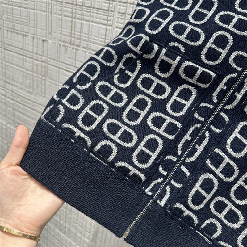 H**me5 pig nose monogram zipper cashmere coat replica clothes