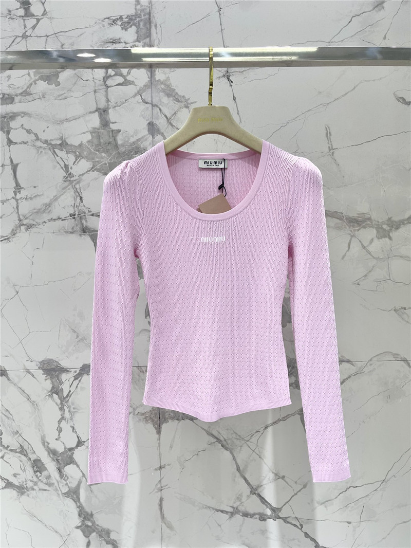 M1um1u slim knitted long-sleeved replica clothes