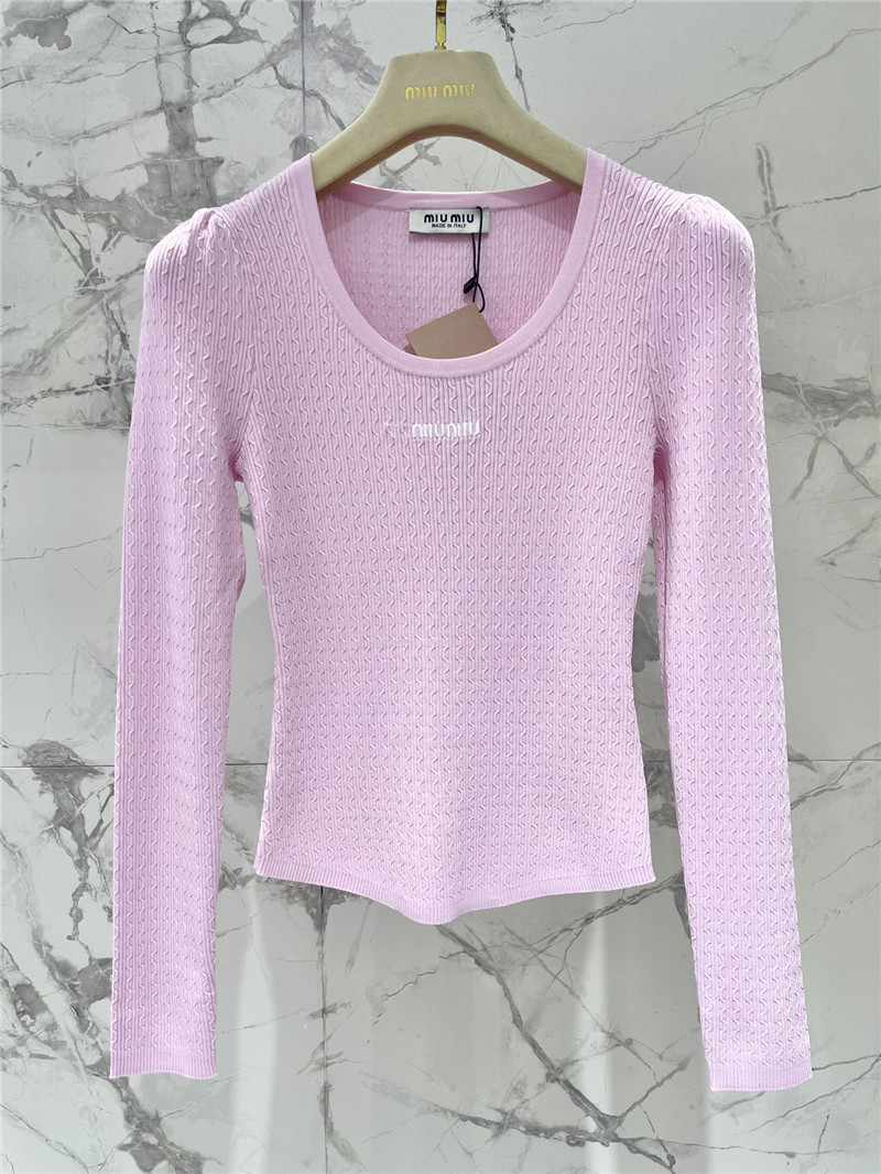 M1um1u slim knitted long-sleeved replica clothes