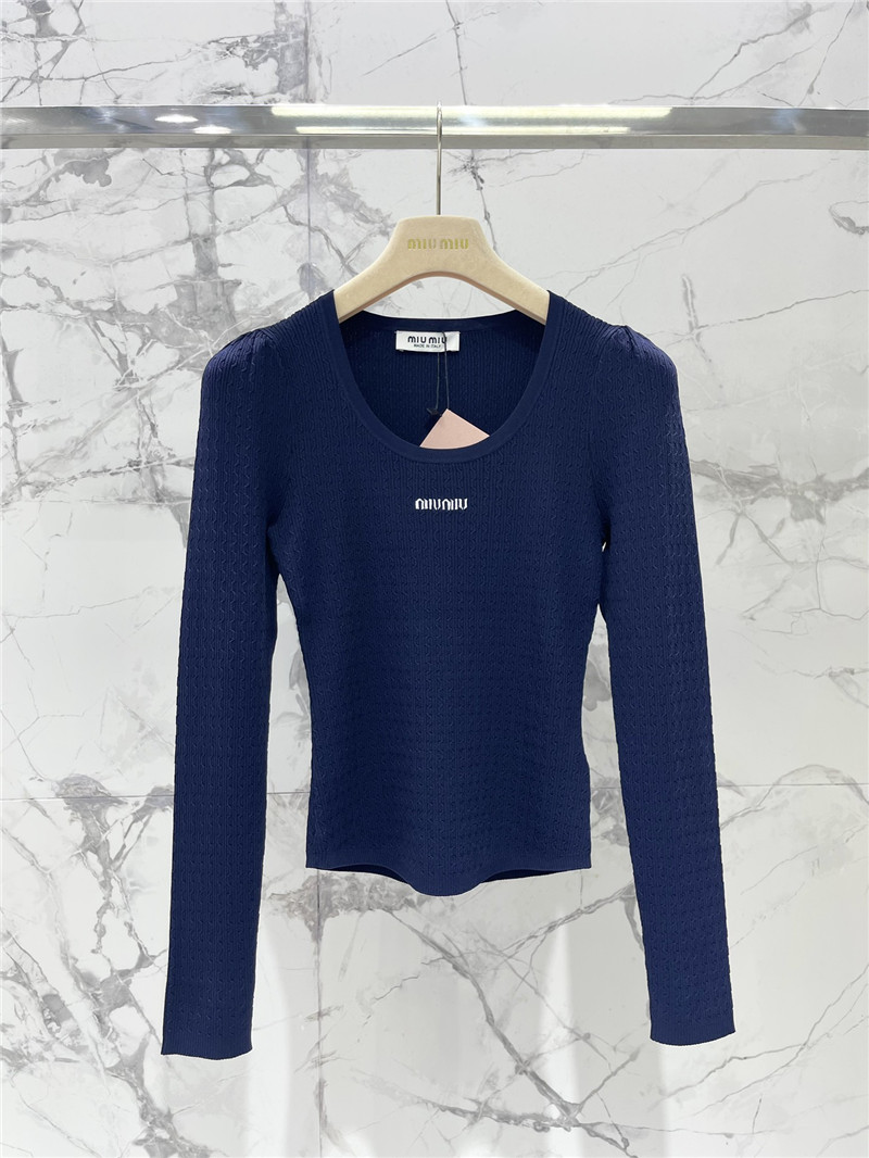 M1um1u slim knitted long-sleeved replica clothes