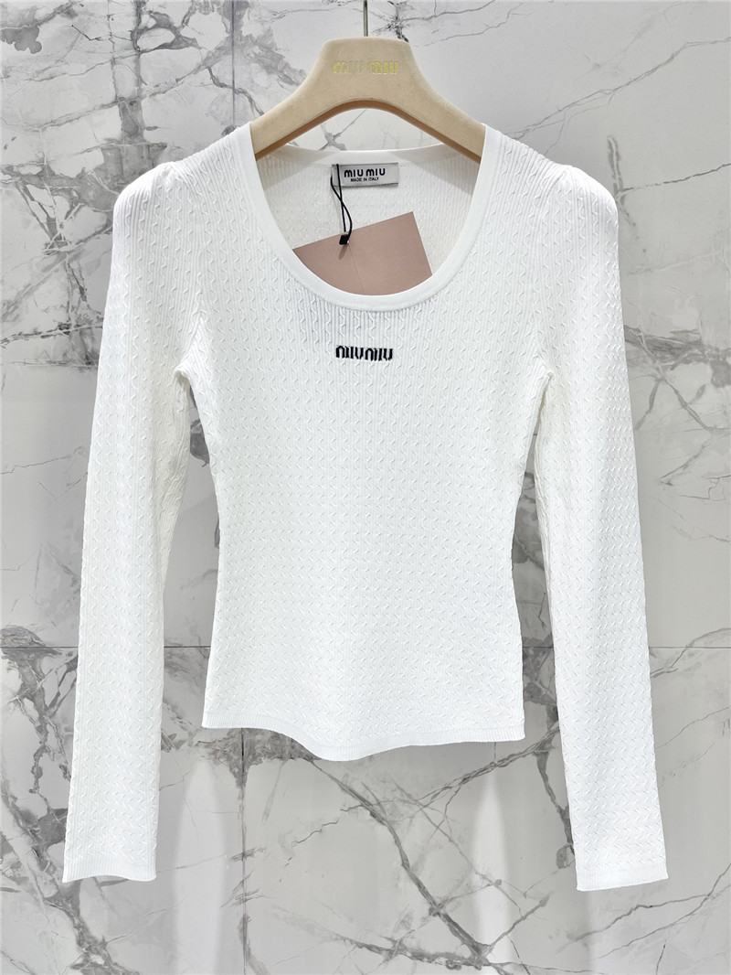 M1um1u slim knitted long-sleeved replica clothes