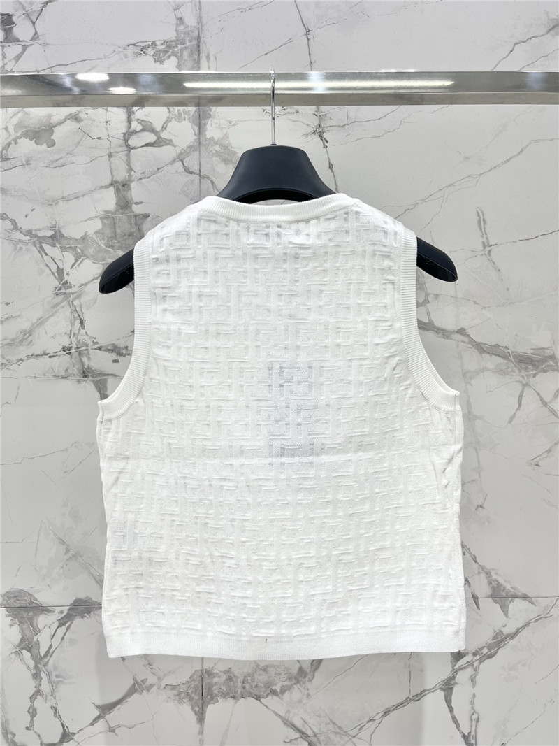 F**di double f letter knitted vest replica d&g clothing