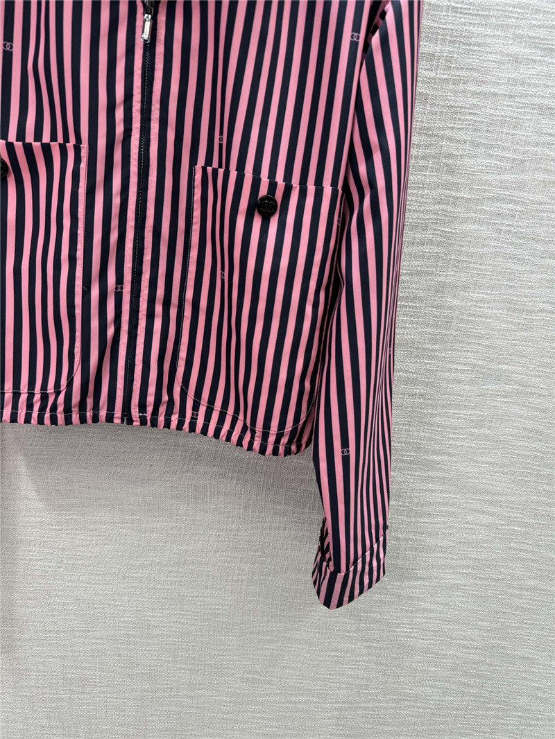 Ch**el vertical striped lapel hooded jacket replica d&g clothing