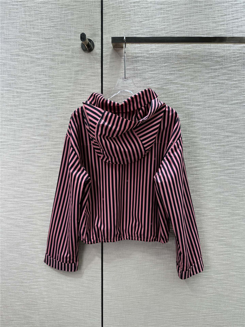Ch**el vertical striped lapel hooded jacket replica d&g clothing