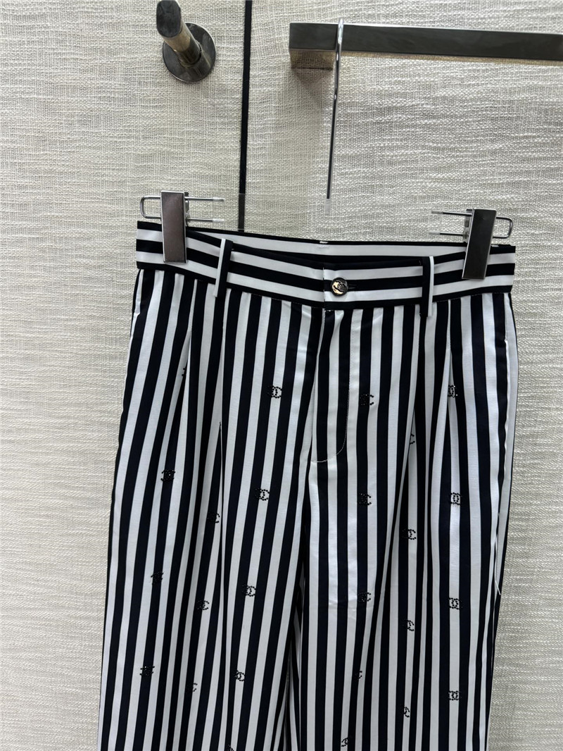ch**el hot D1am0nd double c striped trousers replicas clothes