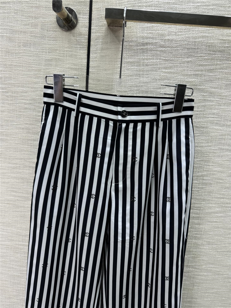 ch**el hot D1am0nd double c striped trousers replicas clothes