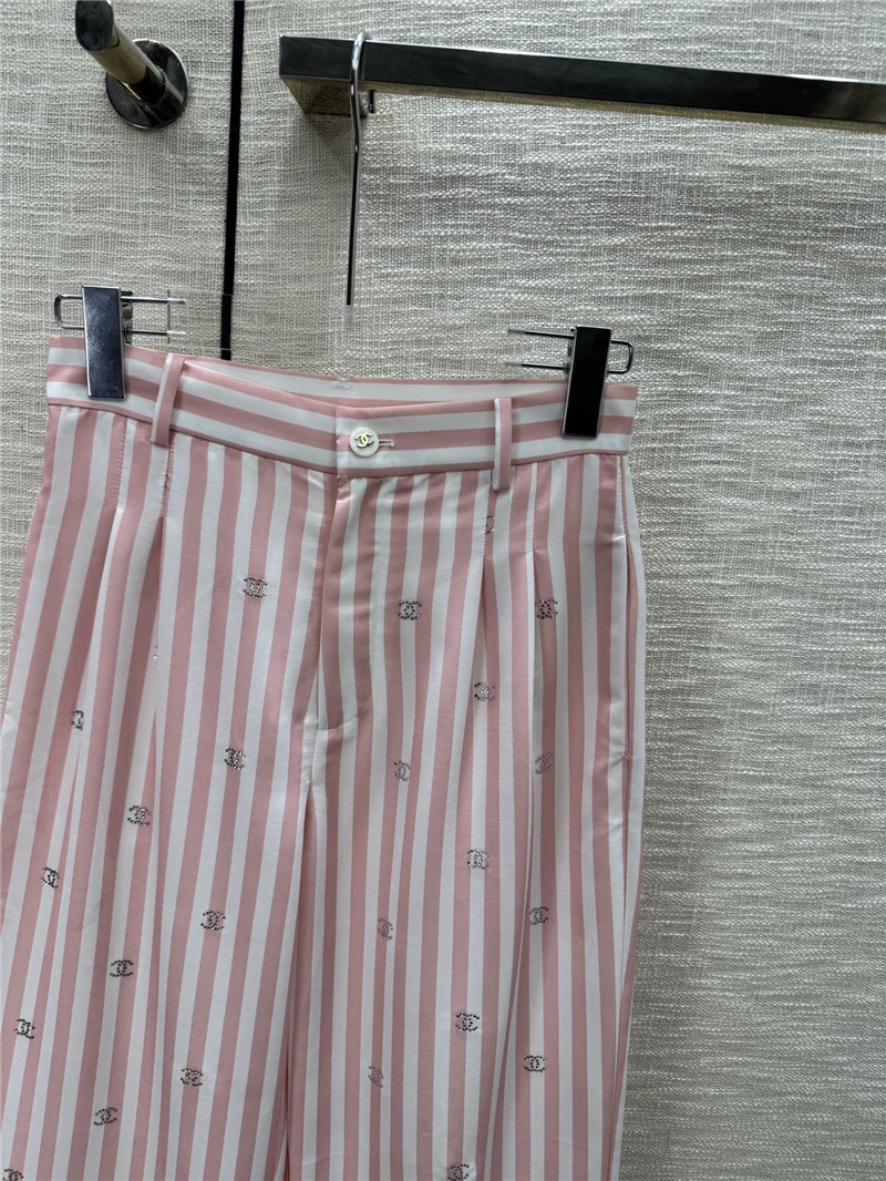 ch**el hot D1am0nd double c striped trousers replicas clothes