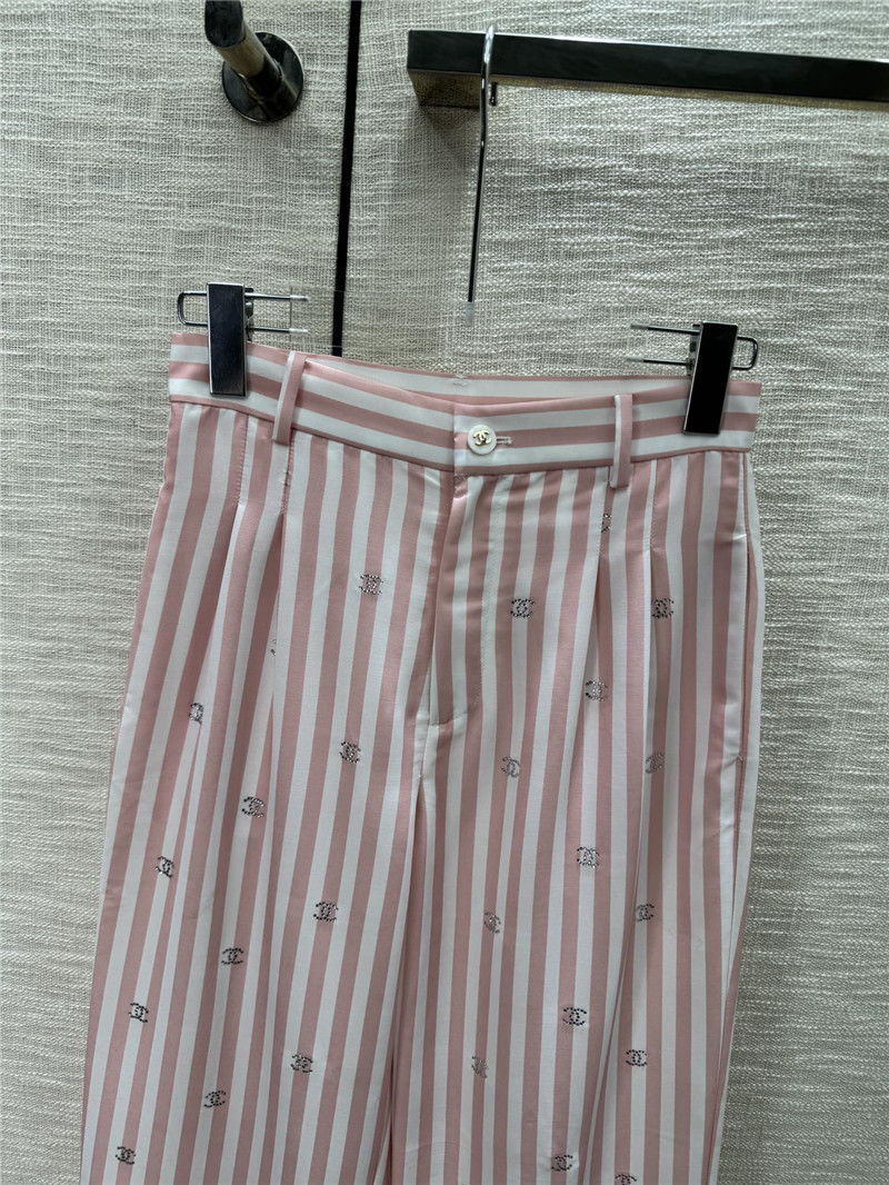 ch**el hot D1am0nd double c striped trousers replicas clothes