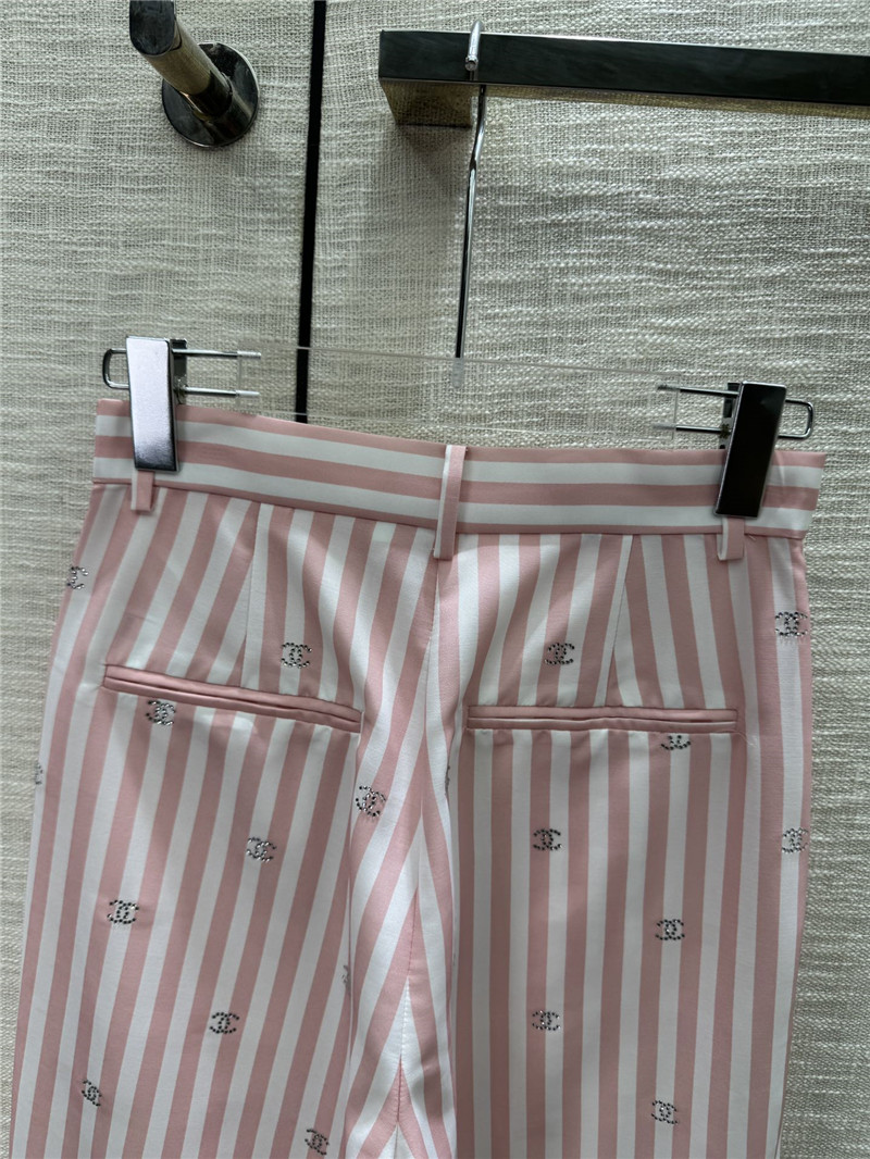 ch**el hot D1am0nd double c striped trousers replicas clothes