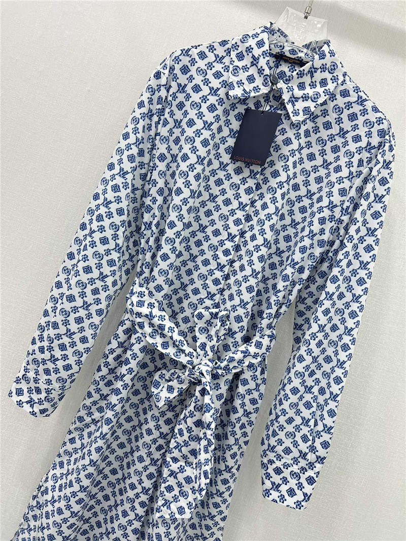 l0vis Vvtt0n lv new blue flower long dress replica clothes