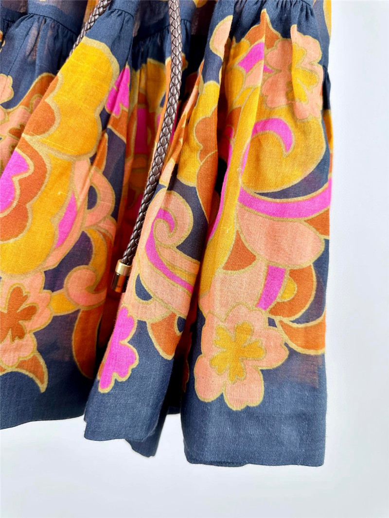 zimm high collar lantern sleeve mini dress replicas clothes