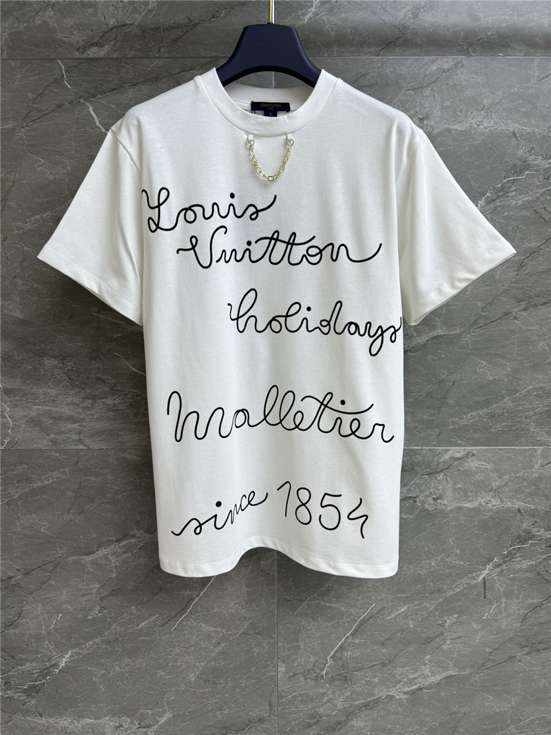 l0vis Vvtt0n lv flocked print t-shirt replica designer clothes