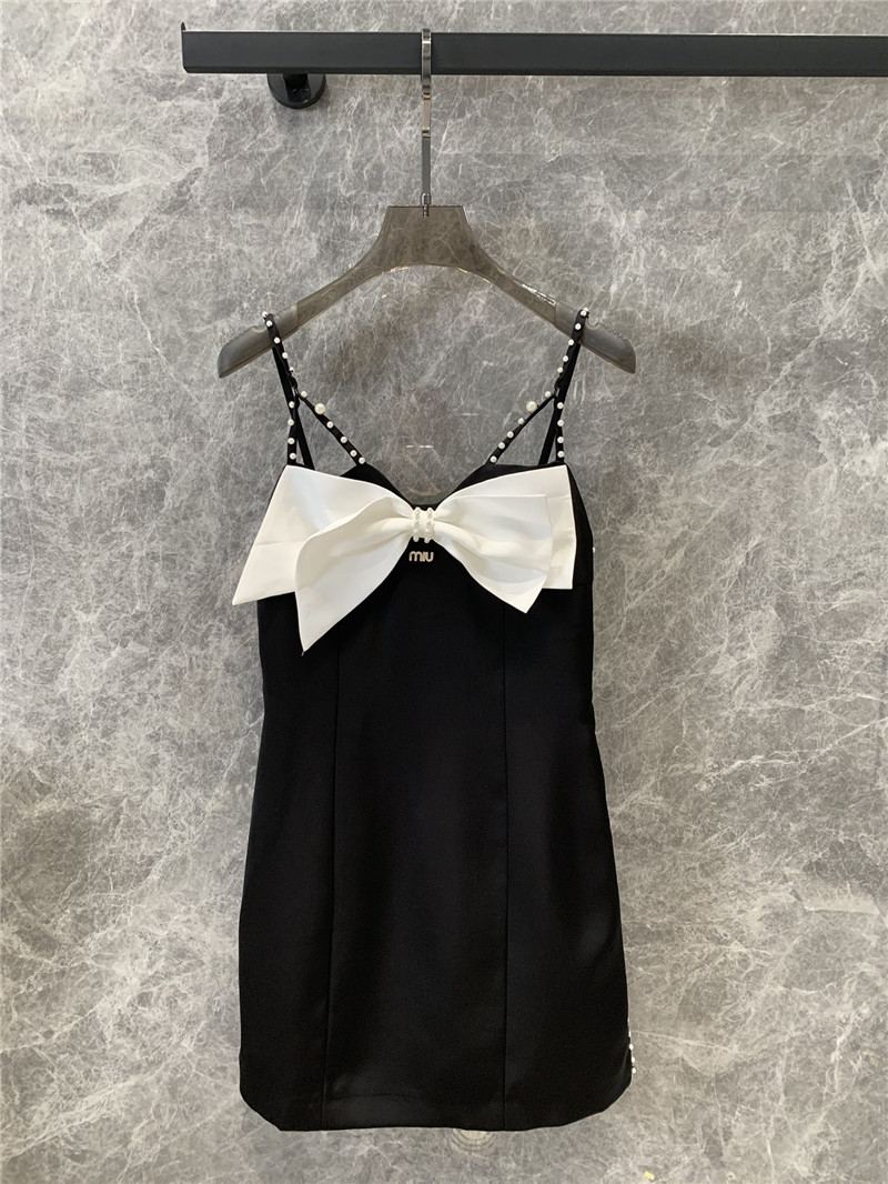 M1um1u bow a-line suspender mini dress replica d&g clothing