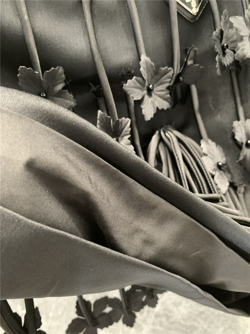 Pra*a beaded bow flower a-line skirt replica d&g clothing