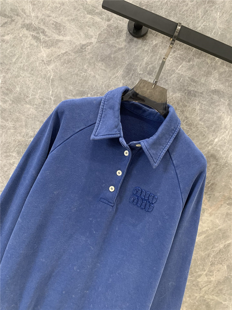 M1um1u blue sports casual style sweater replicas clothes