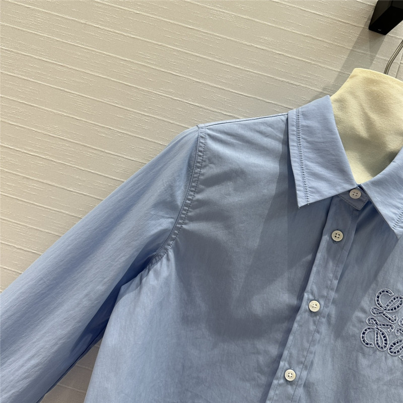 L0ew* lightweight textured cotton poplin shirt replica clothing