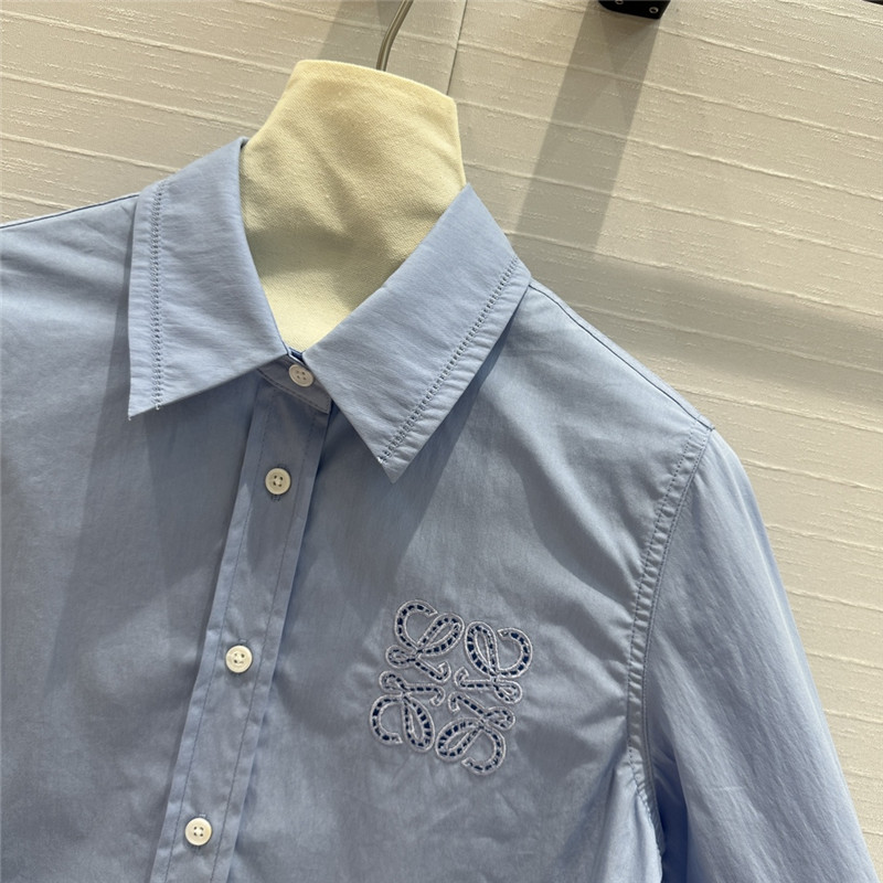 L0ew* lightweight textured cotton poplin shirt replica clothing