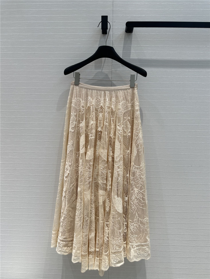 D10r hollow embroidered lace long skirt replica d&g clothing