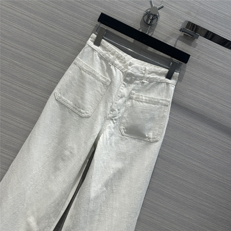 D10r double pocket straight white jeans replicas clothes
