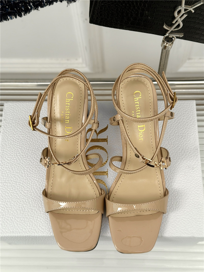 c’est D10r heeled sandal 10cm gold-tone nude calfskin