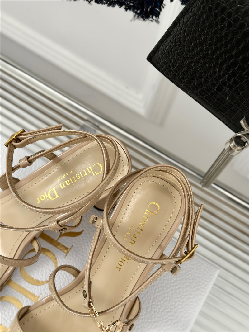 c’est D10r heeled sandal 10cm gold-tone nude calfskin