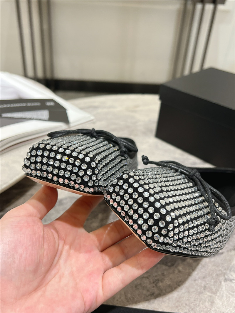 A1exa*der wang billie faux crystal satin flats black and white