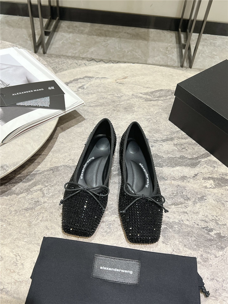 A1exa*der wang billie faux crystal satin flats black