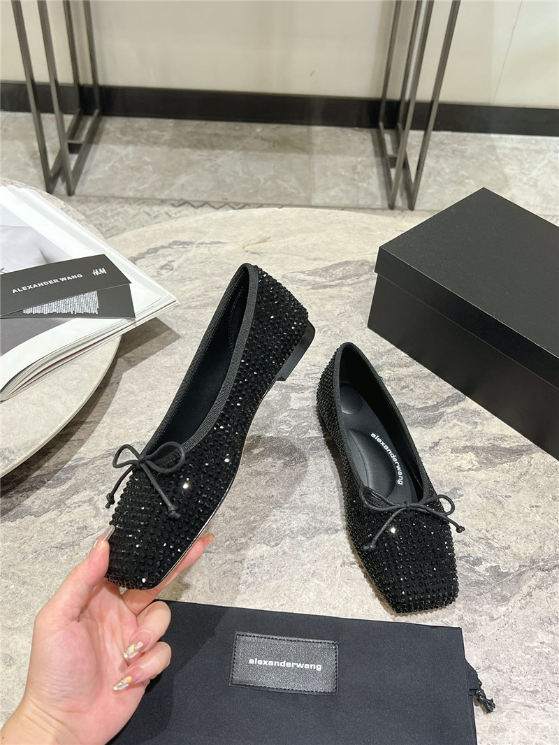 A1exa*der wang billie faux crystal satin flats black