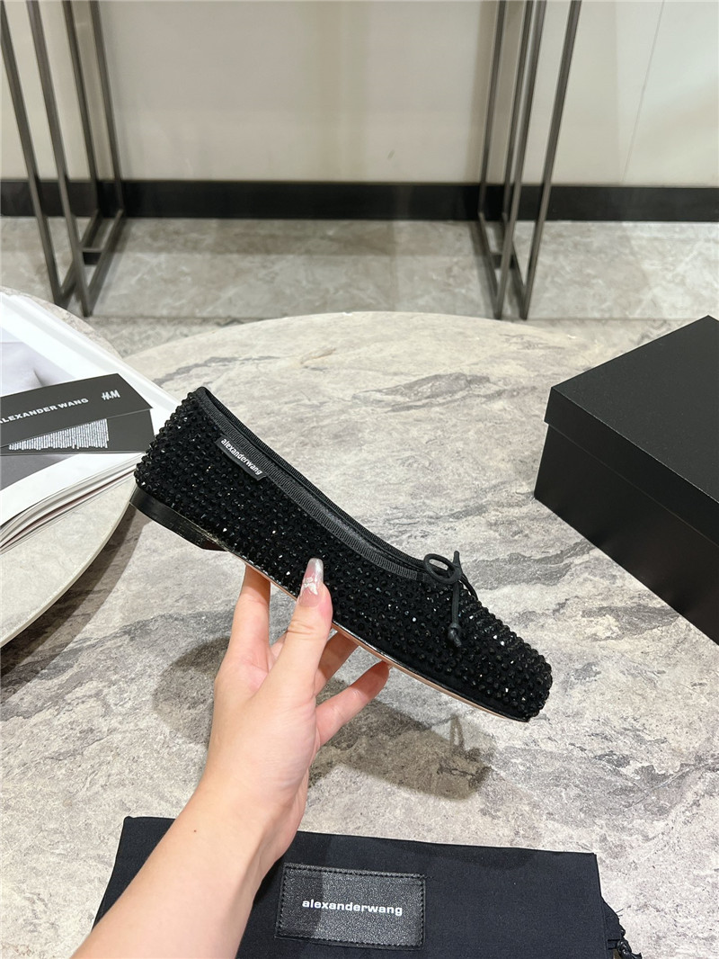 A1exa*der wang billie faux crystal satin flats black