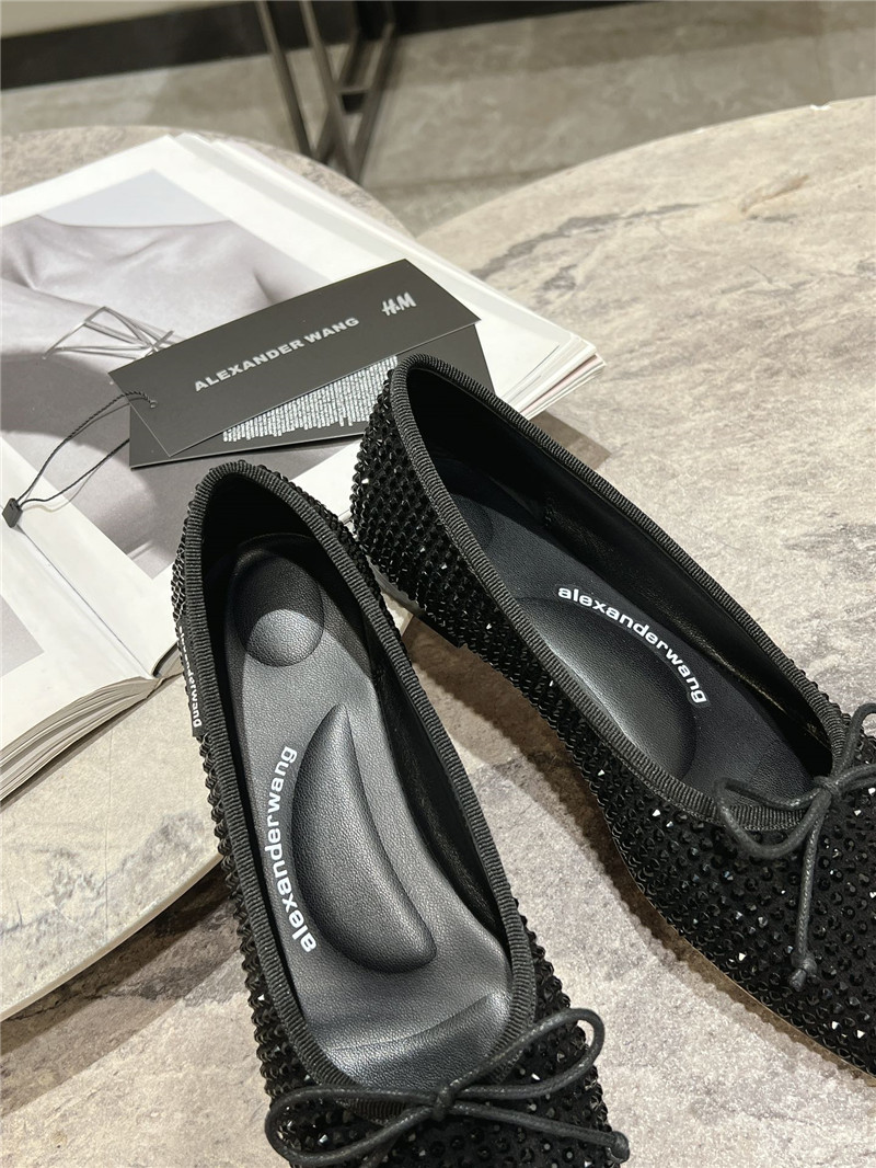A1exa*der wang billie faux crystal satin flats black