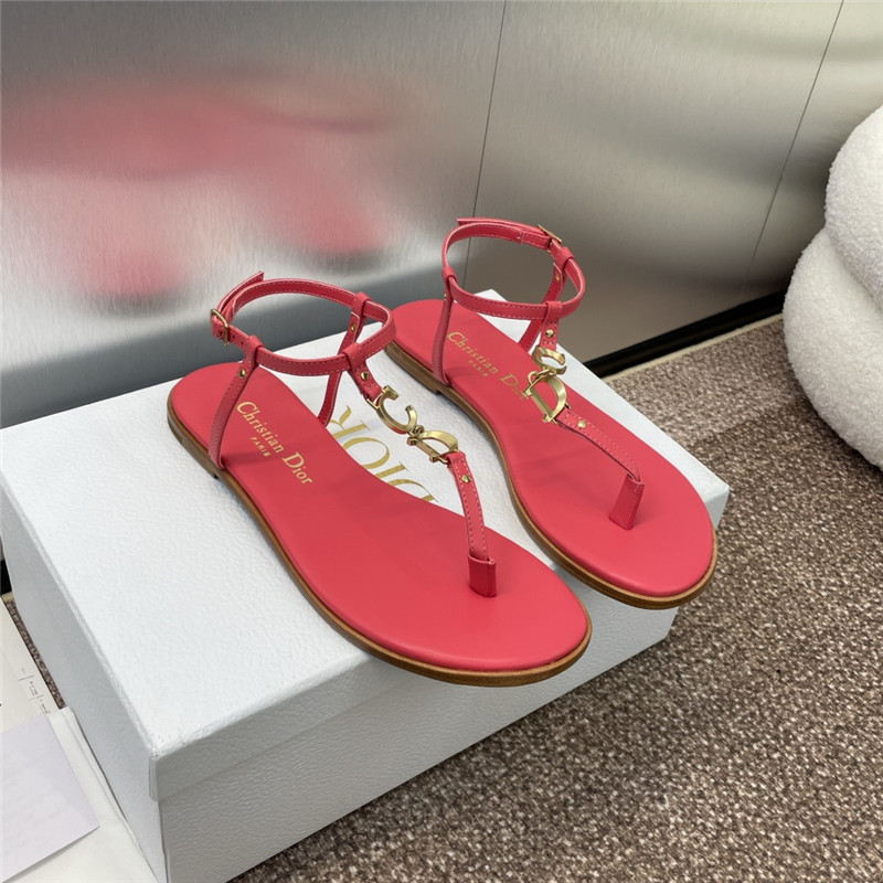 c’est D10r coral calfskin thong sandals