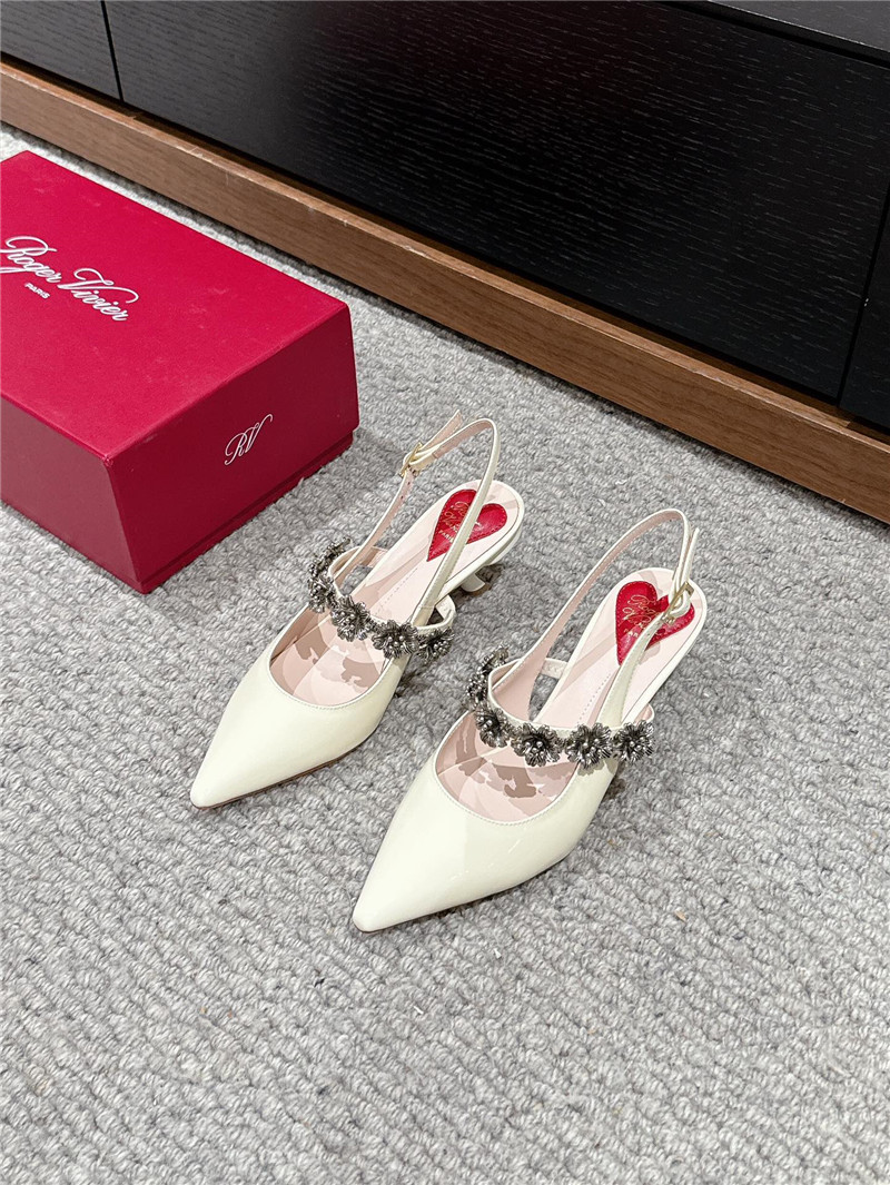Roger Vivier Efflorescence Mary Jane Slingbacks in Ivory